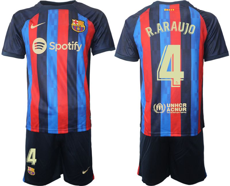 Men 2022-2023 Club Barcelona home blue #4 Soccer Jersey->barcelona jersey->Soccer Club Jersey